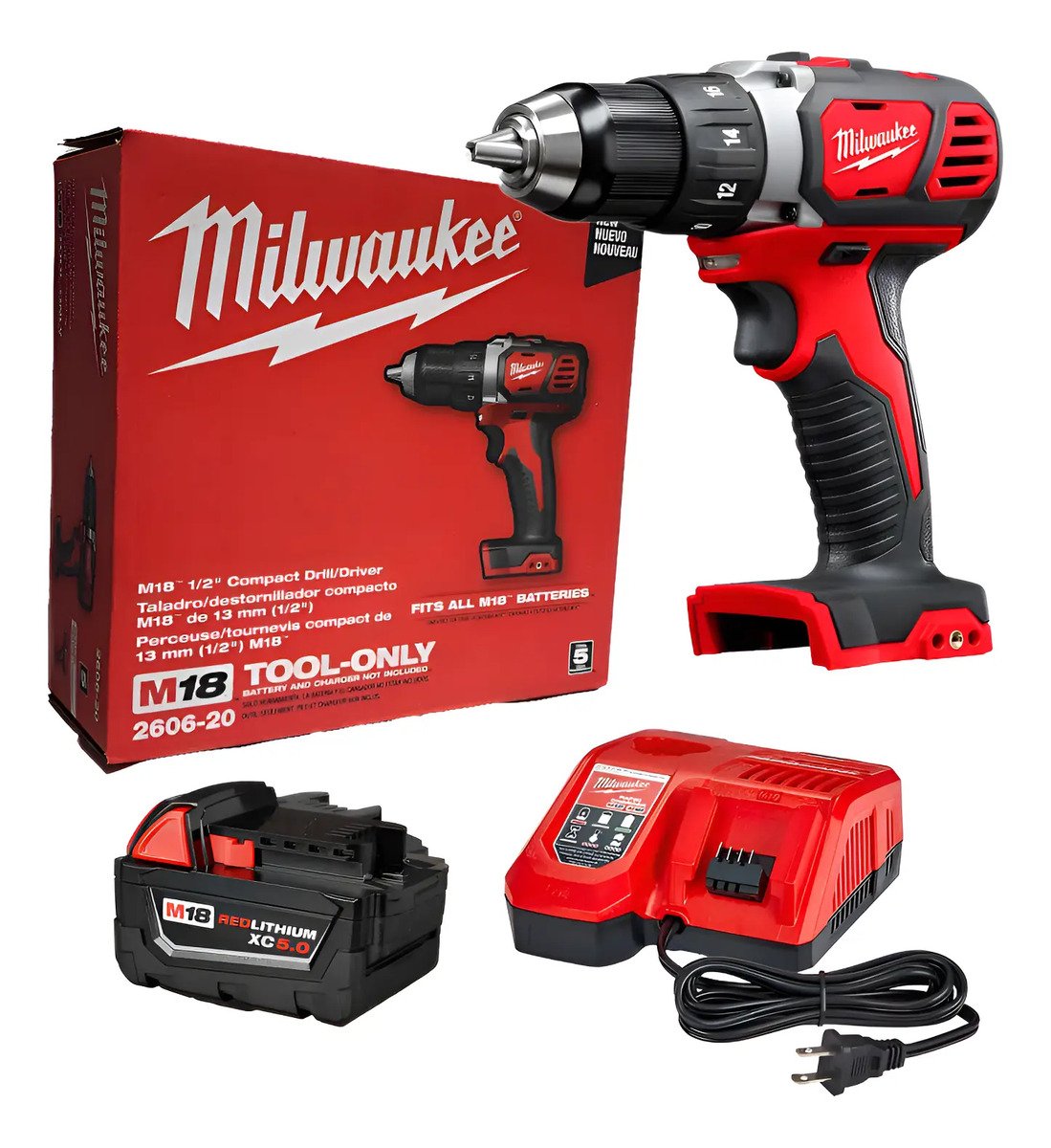 taladro inalÁmbrico 13mm 1/b 3amp c/bolso milwaukee 2606 taladro inalÁmbrico 13mm 1/b 3amp c/bolso milwaukee 2606
