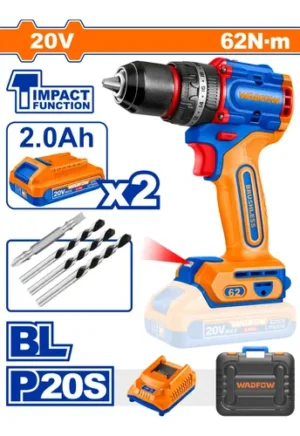 taladro inal 13mm 20v 2b 2p 82nm brushless wadfow