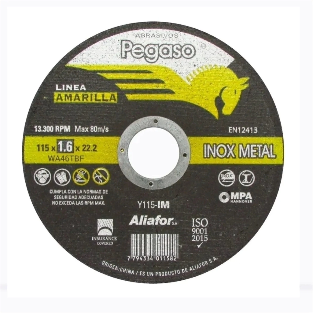 disco corte 115x1.6 amarillo plano (pegaso) disco corte 115x1.6 amarillo plano (pegaso)