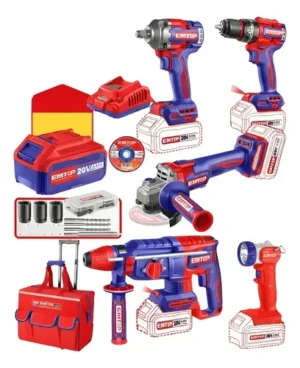 kit inalÁmbrico 20v emtop amol roto linterna taladro impacto