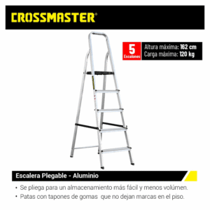 escalera aluminio 5 escalones crossmaster